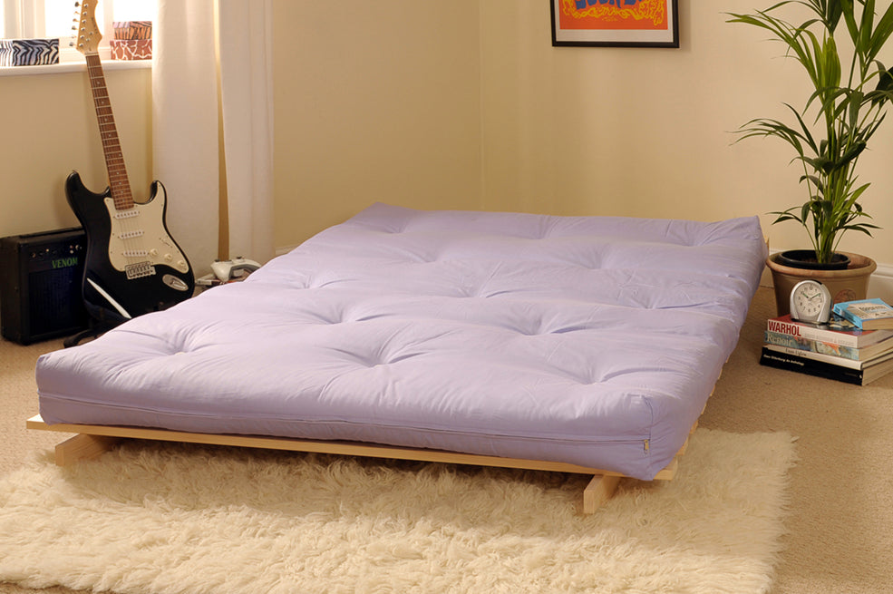 Wooden Futon sofa bed frame with a Luxury Mattress