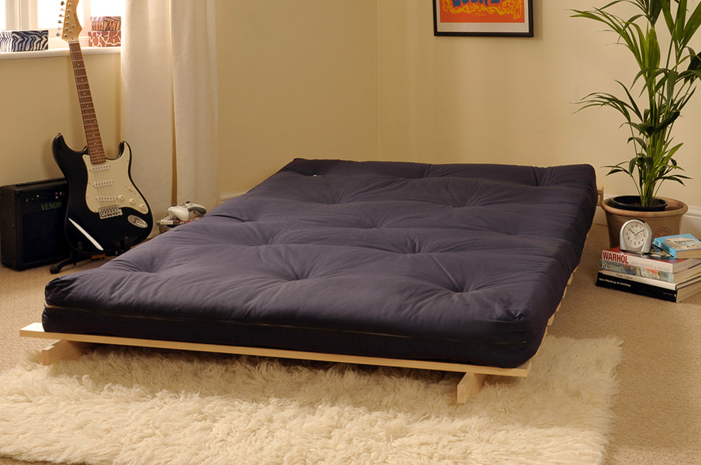 Wooden Futon sofa bed frame with a Luxury Mattress