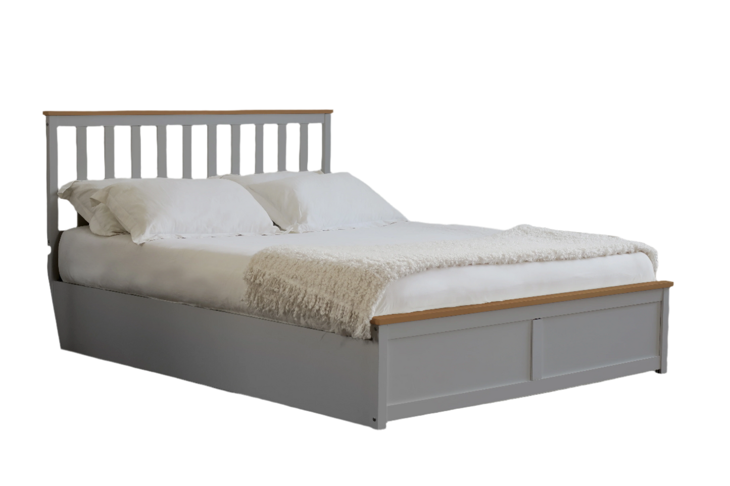 Bexley Wooden Ottoman Gas Lift Storage Bed 3ft 4ft 4ft6 5ft White Or Grey
