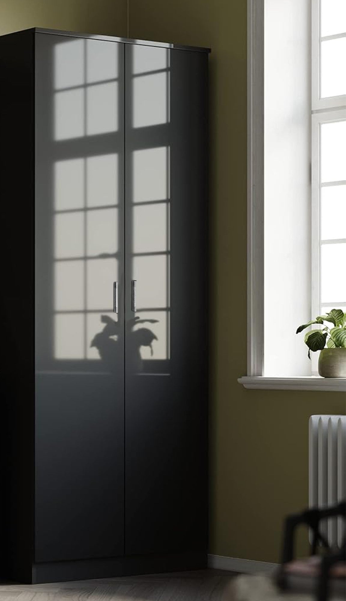 High Gloss Bedroom Furniture 3 Piece Trio Set Wardrobe Chest Bedside