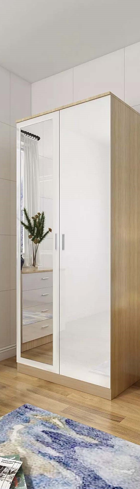 High Gloss Bedroom Furniture 3 Piece Trio Set Wardrobe Chest Bedside