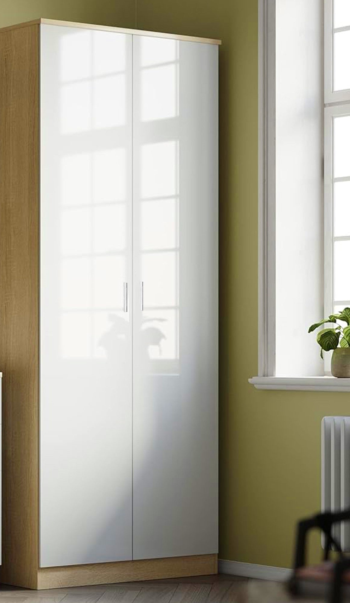 High Gloss Bedroom Furniture 3 Piece Trio Set Wardrobe Chest Bedside