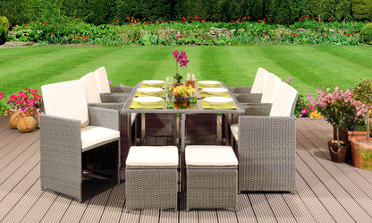 11 Piece Rattan Garden Patio Furniture Set - 5 Colours | Waterproof Co11 Piece Rattan Garden Patio Furniture Set - 5 Colours