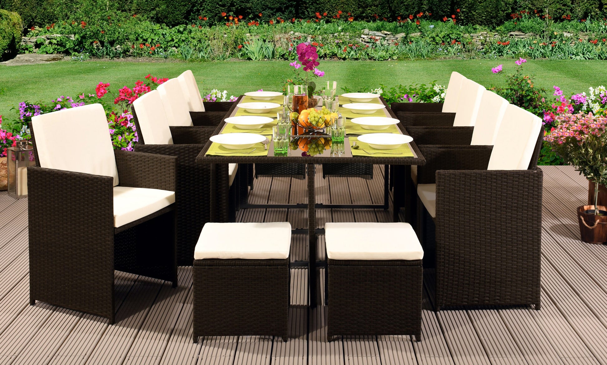 13 Piece Rattan Garden Patio Furniture Set - 5 Colours | Waterproof Co13 Piece Rattan Garden Patio Furniture Set - 5 Colours