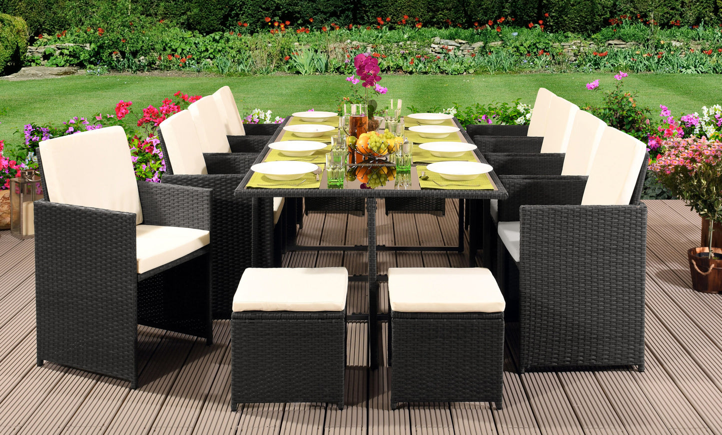 13 Piece Rattan Garden Patio Furniture Set - 5 Colours | Waterproof Co13 Piece Rattan Garden Patio Furniture Set - 5 Colours