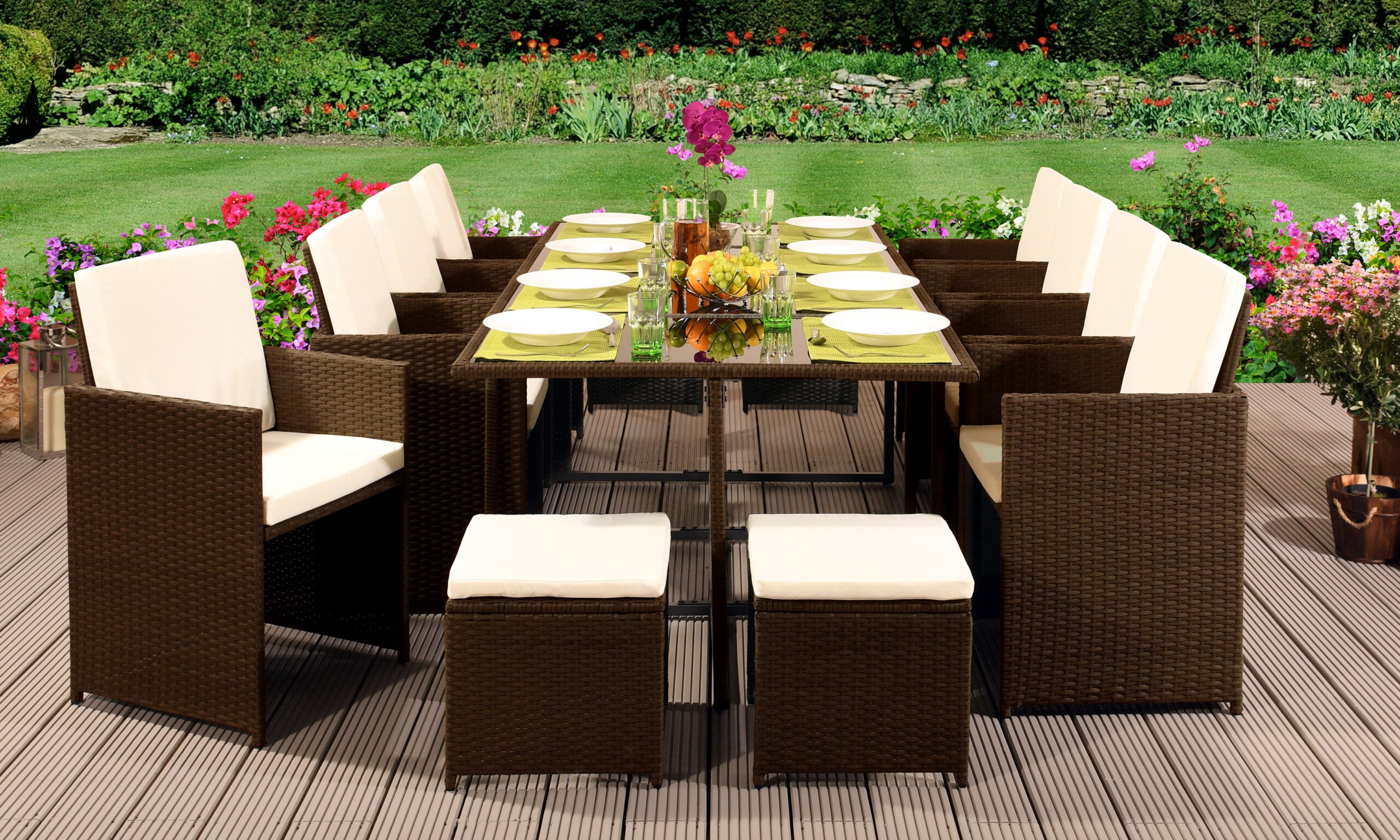 11pc rattan garden furniture sale