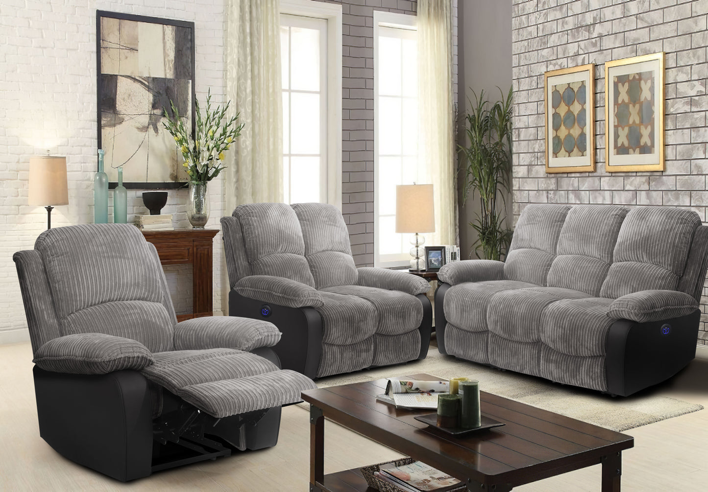 Fabric Cord Electric Recliner Chair