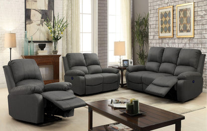 Linen Electric Reclining Sofa Set