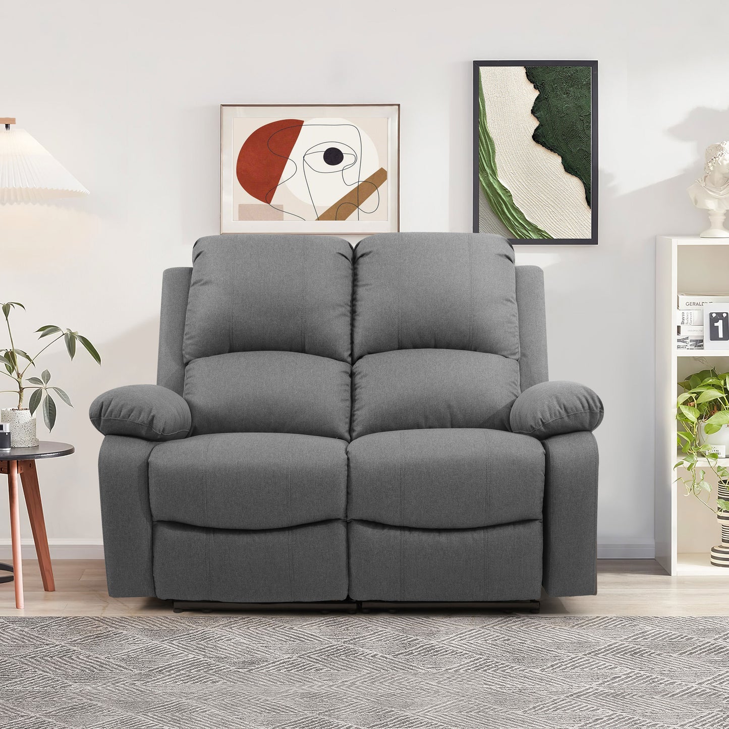 Linen Electric Reclining Sofa Set