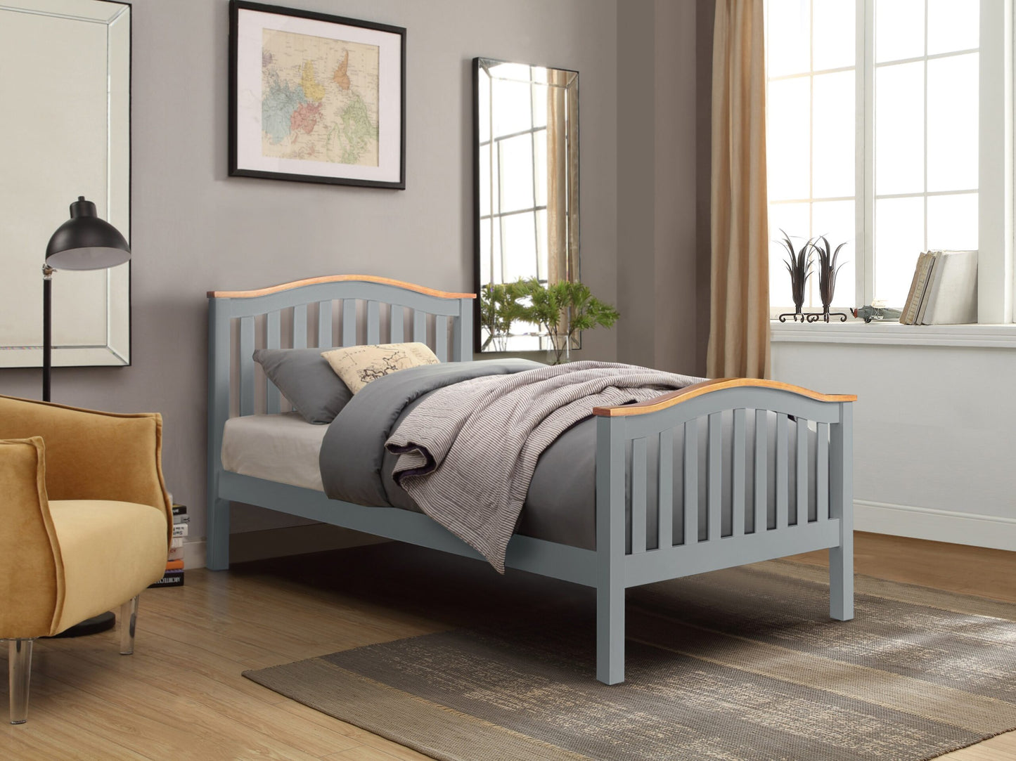 Madrid Solid Wooden Curved Bed Frame - Distinctive & Durable Addition for Your Bedroom Sanctuary