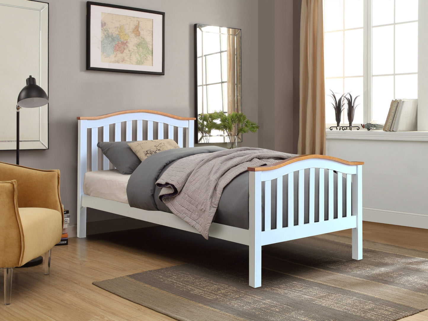 Madrid Solid Wooden Curved Bed Frame - Distinctive & Durable Addition for Your Bedroom Sanctuary