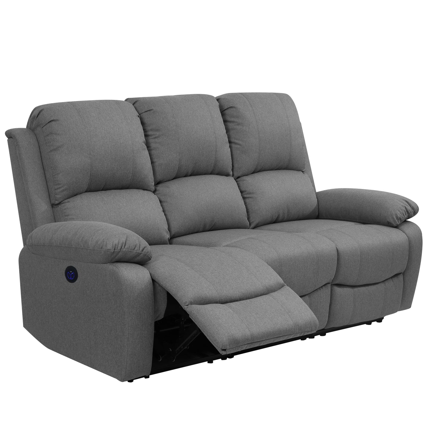 Linen Electric Reclining Sofa Set