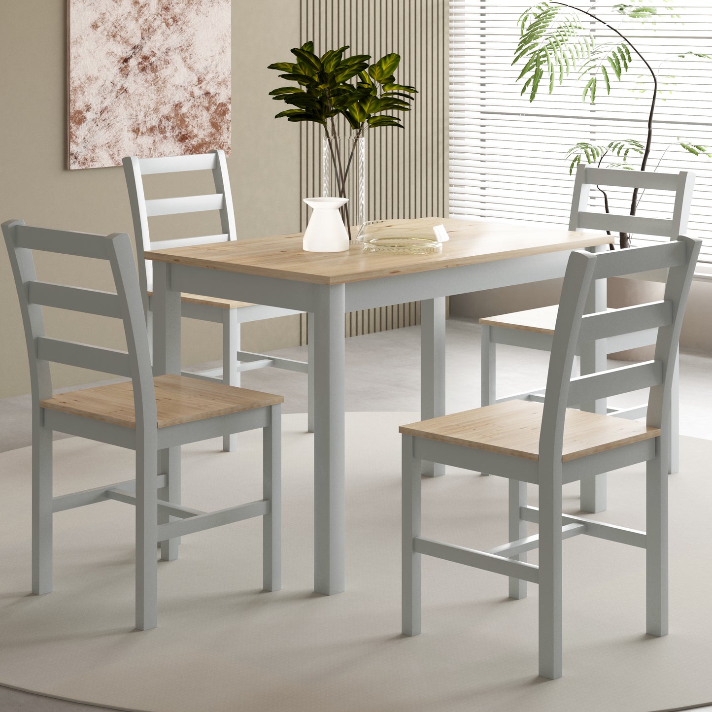 Wooden Dining Table Set 2 or 4 Chairs Various Colours Kitchen Dining Furniture