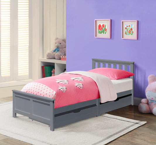 3ft Wooden Bedframe With 2 Pull Out Drawers Caramel Grey White Bedroom Furniture