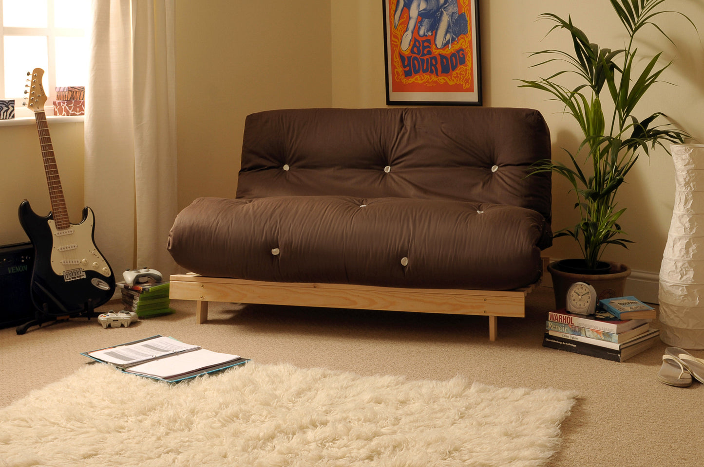 Holz-Futon-Schlafsofa-Rahmen mit Luxus-Matratze