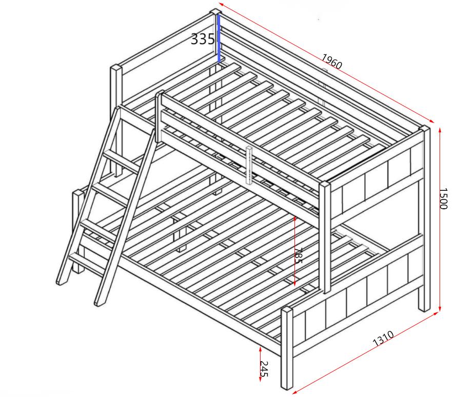 Dreier-Etagenbett aus Holz von Enmore – eine praktische und ästhetisch ansprechende Ergänzung für Ihr Zuhause