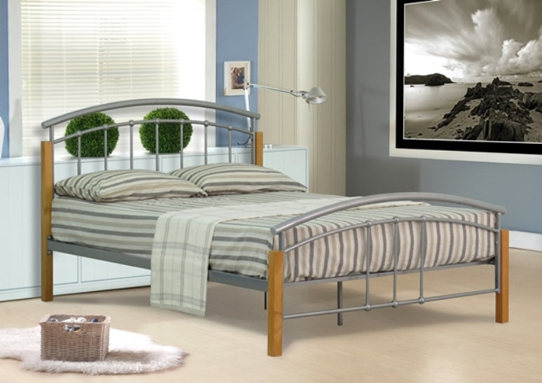 Rubberwood Metal Bed Frame - 2 Colours | 4 SizesRubberwood Metal Bed Frame - 2 Colours