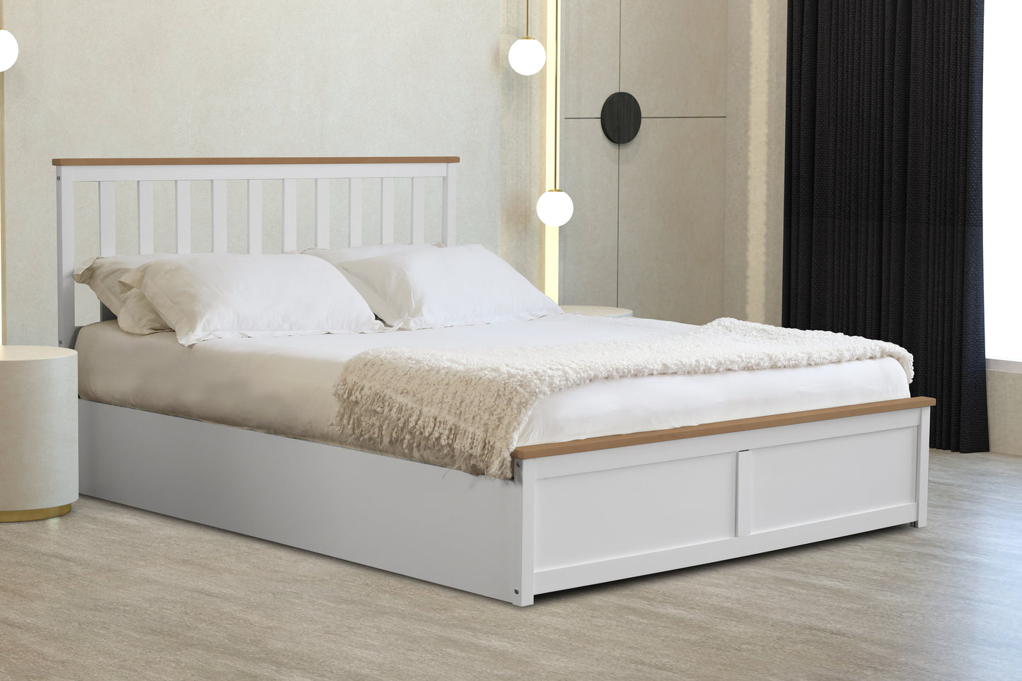 Bexley Wooden Ottoman Gas Lift Storage Bed 3ft 4ft 4ft6 5ft White Or Grey