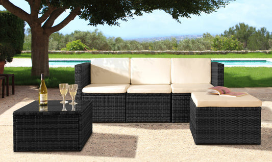 3 Piece Rattan Garden Patio Furniture Set - 3 Colours | Waterproof Cov3 Piece Rattan Garden Patio Furniture Set - 3 Colours