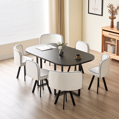 90cm or 150cm Black Or White Rectangular Dining Table with 4 or 6 Chairs Black White Or Grey