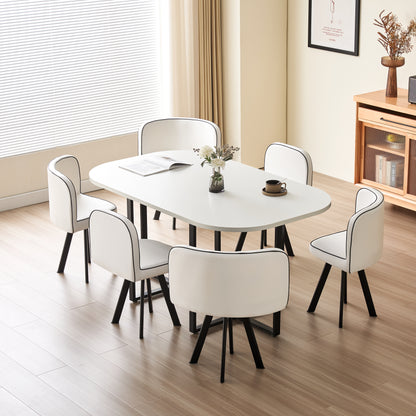 90cm or 150cm Black Or White Rectangular Dining Table with 4 or 6 Chairs Black White Or Grey