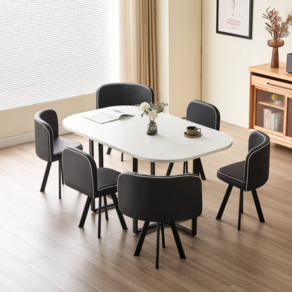 90cm or 150cm Black Or White Rectangular Dining Table with 4 or 6 Chairs Black White Or Grey