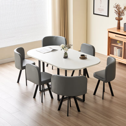 90cm or 150cm Black Or White Rectangular Dining Table with 4 or 6 Chairs Black White Or Grey