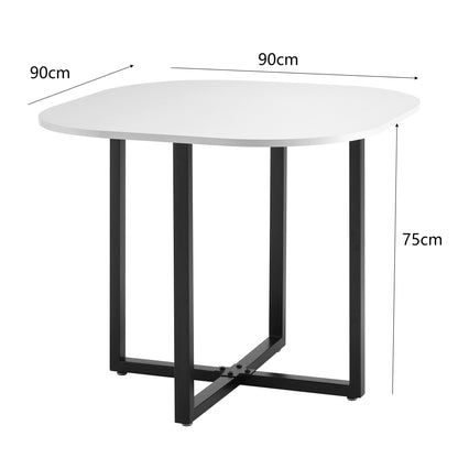 90cm or 150cm Black Or White Rectangular Dining Table with 4 or 6 Chairs Black White Or Grey