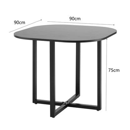 90cm or 150cm Black Or White Rectangular Dining Table with 4 or 6 Chairs Black White Or Grey