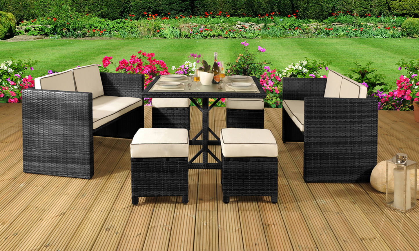 7 Piece Rattan Garden Furniture Set - 3 Colours | Waterproof Cover opt7 Piece Rattan Garden Furniture Set - 3 Colours