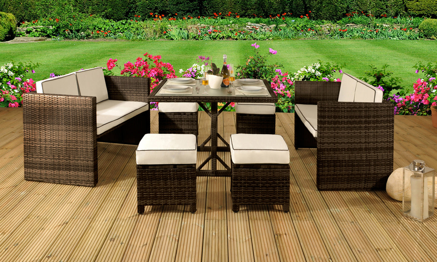 7 Piece Rattan Garden Furniture Set - 3 Colours | Waterproof Cover opt7 Piece Rattan Garden Furniture Set - 3 Colours