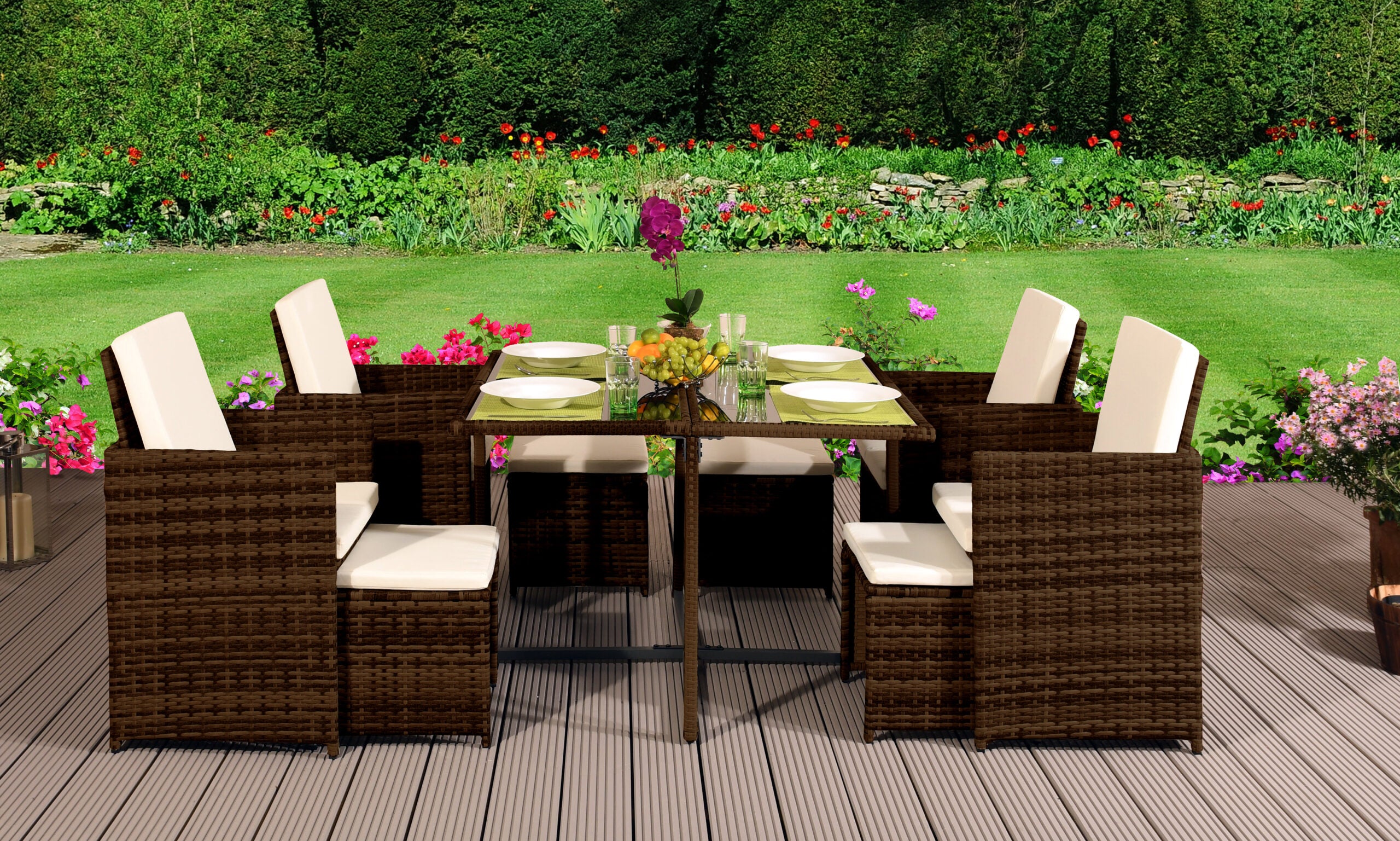 9 piece rattan garden furniture set sale