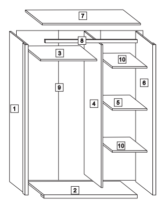 Derby 3-türiger Kleiderschrank – Reichlich Stauraum trifft elegantes Design für Ihr Schlafzimmer