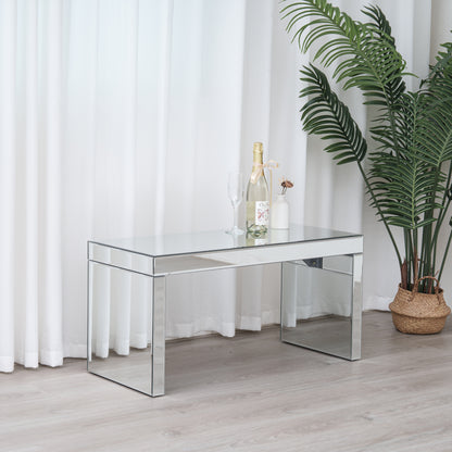 Mirrored Glass Rectangular Coffee Table Living Room Furniture